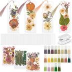 Fuyoooo 376 Pcs Pressed Flowers Bookmark Making Kit, DIY Bookmark Laminating by Liraitoya