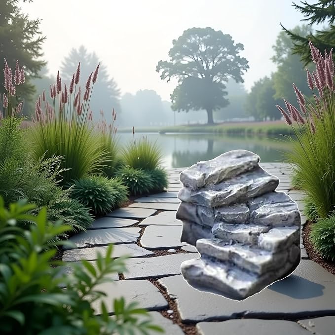 Jinshining Curved Stone Steps Miniature Fairy Garden Accessories, Miniature - Image 8