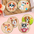 EWJRNSF 8 PCS Diamond Art Coasters Kit, Small Diamond Painting Coasters - Image 5