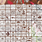 Augshy 56 PCS Happy Mothers Day Fathers Day Stencils, 3 Inch by Augshy