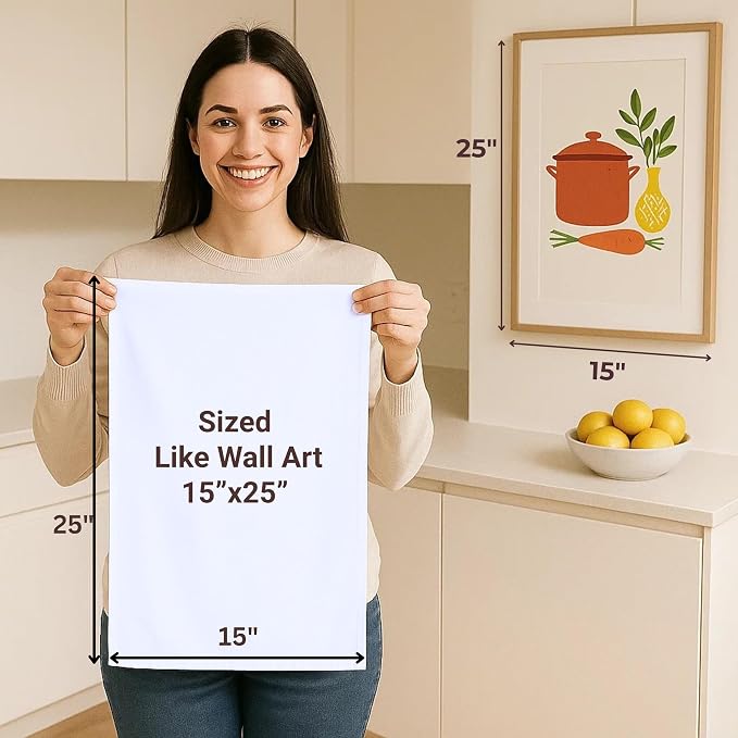 Flour Sack Towels | Tea Towel for Crafts| Kitchen Dish Cotton Blank Towel for - Image 2