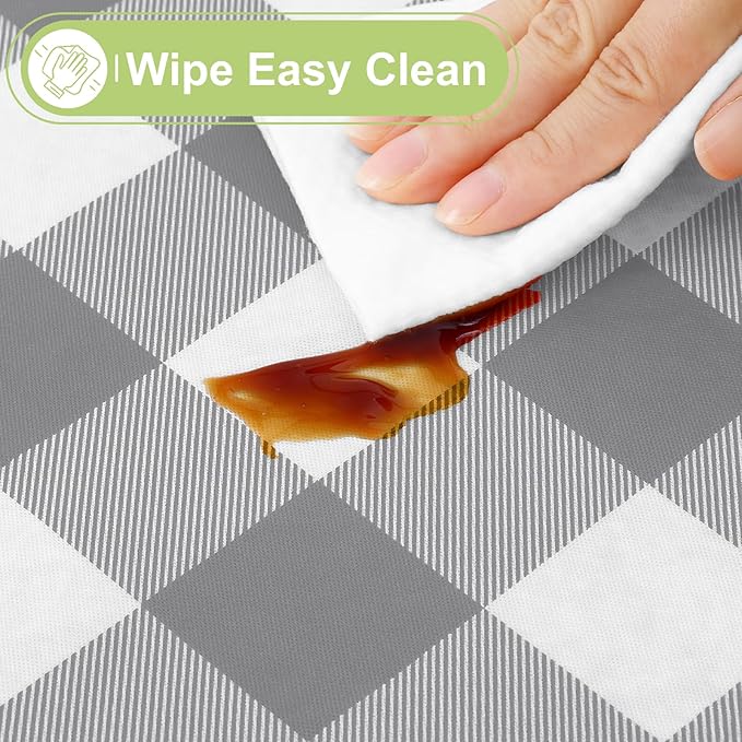 Smiry Rectangle Table Cloth, Waterproof Vinyl Tablecloths - Image 3