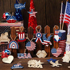 JellyArch 36 Pcs 4th of July Crafts Patriotic Wood Cutouts - Image 6