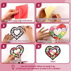 Renbuzhu 40PCS Valentines Day Crafts: Paper Heart Suncatchers, Christmas - Image 6