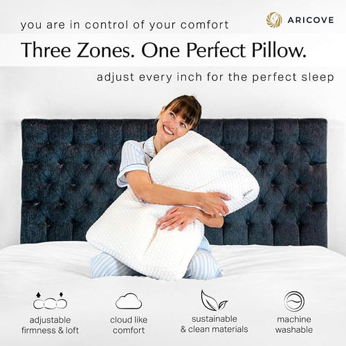 Aricove Bed Pillow for Sleeping, Side Sleeper Pillow for Adults, Queen Size - Image 2