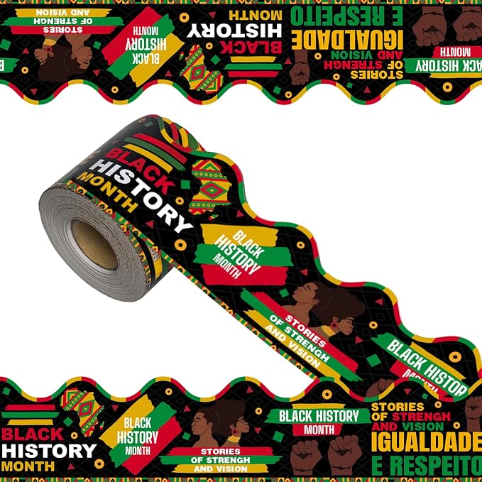 69 Feet Black History Month Bulletin Board, African American Holiday Rolled by WUYUEJXI