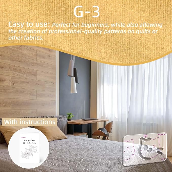 3Pcs Free Motion Quilting Templates - Image 5
