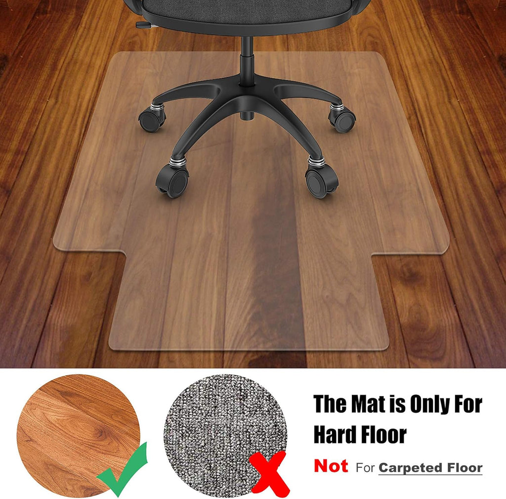 Azadx Office Chair Mat for Hardwood Floor and Tile Floor 30 x 48'', Plastic Mat for Office Chair Easy Glide on Hard Floors, Clear Desk Chair Mat for Wood Floors Heavy Duty