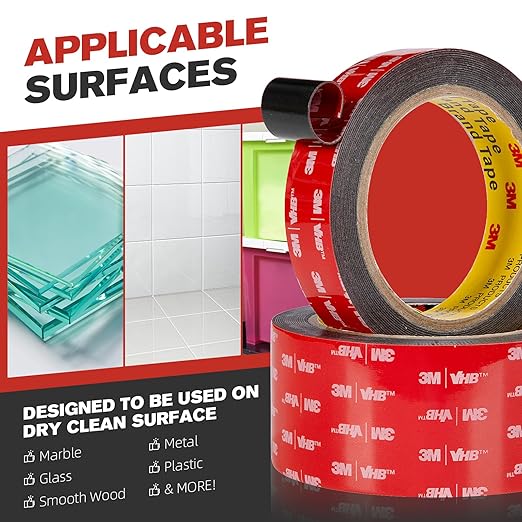 Double Sided Tape Heavy Duty, 0.39" Mounting Tape VHB 5925 Strong Adhesive - Image 5