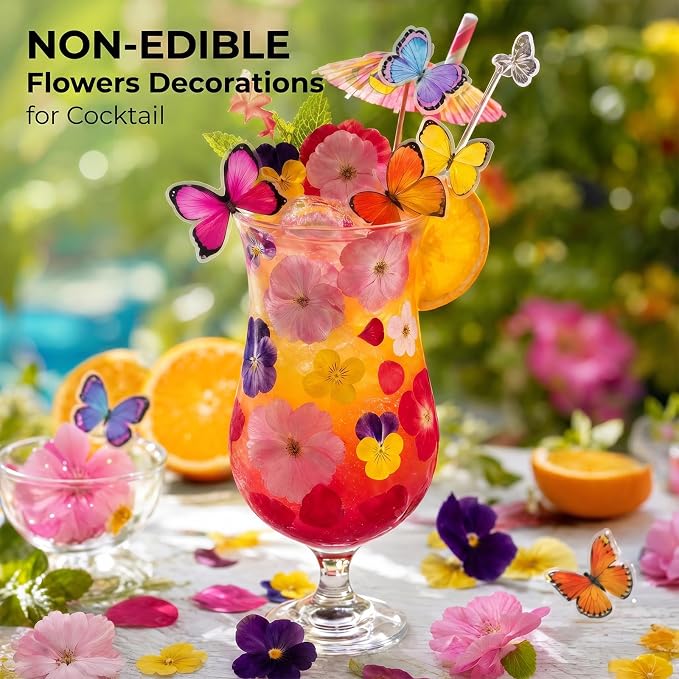 100 PCS Real Dried Pressed Flowers, Mix Natural Dried Pansy Citrus - Image 4