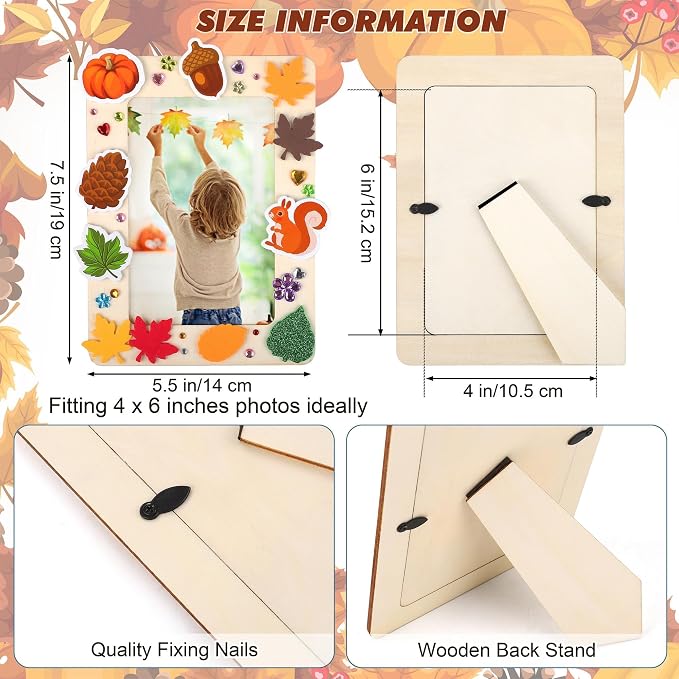 Fovths 24 Packs Fall Picture Frame Painting Craft Kit - Image 3