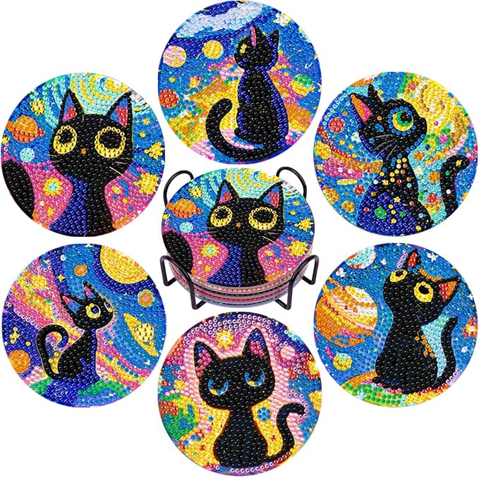 DOZEEZOP 6-Pack Diamond Art Coaster Kit by DOZEEZOP