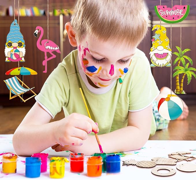 JellyArch 36 Pcs Summer Wood Cutouts Crafts - Image 2