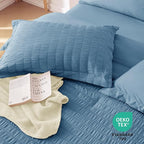 MUXHOMO 5 Pieces Twin XL Comforter Set, Seersucker Bed in a Bag Twin XL Size - Image 8