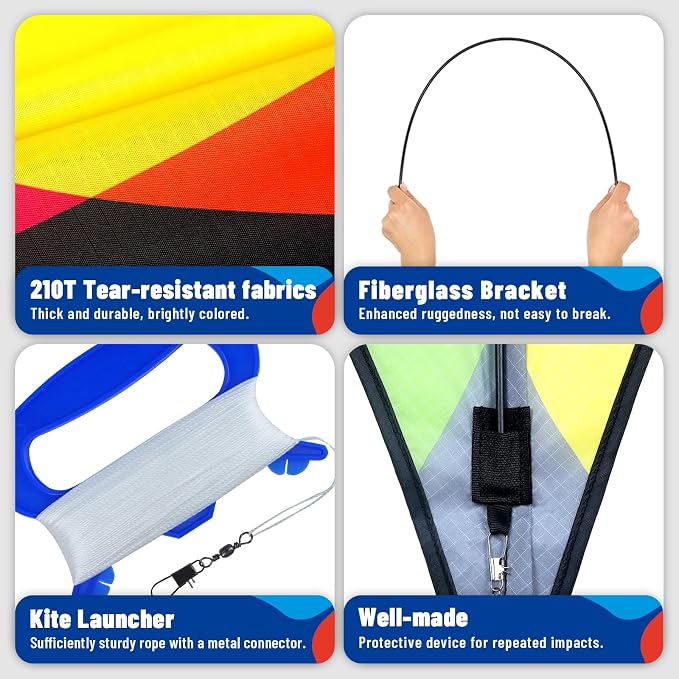 3-Piece Set Delta Kite for Easy to Fly Large Kite for Kids and Adults - Image 4