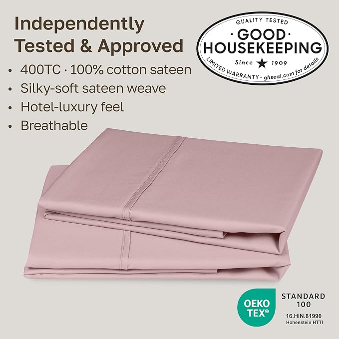 California Design Den Queen/Standard Pillow Cases Set of 2-400 Thread Count - Image 2