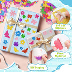 448 Pcs Glitter Foam Stickers, Butterfly & Flower Shapes Stickers, 7 Sheets - Image 3