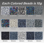 15 Color Glass Seed Tube Bugle Beads Bracelet Jewelry Making Kit, small - Image 2