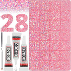 36000Pcs Pink Rhinestones for Bedazzling, Mixed Sizes 2-6MM Light Pink Flatback by Worthofbest