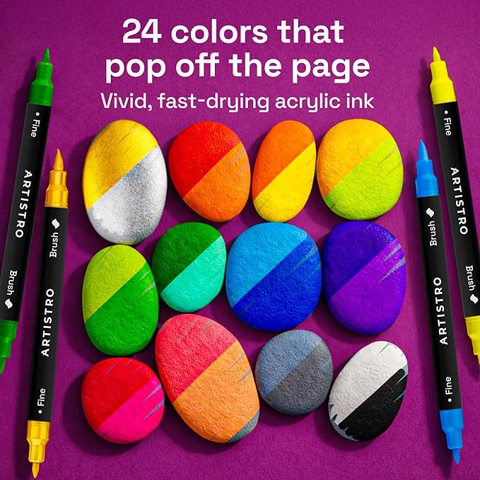 ARTISTRO 24 Rock Acrylic Paint Markers - Image 4