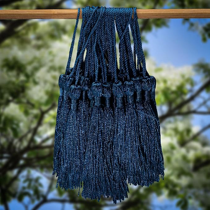 VAPKER 100 Pieces Dark Teal Color 13cm/5-Inch Silky Handmade Soft Tassels Floss - Image 3