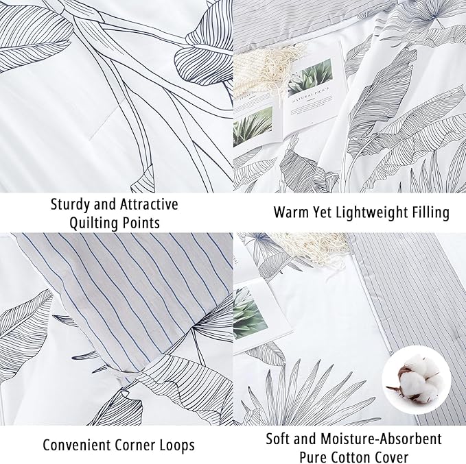 LEMIROE Botanical Cotton Comforter Queen Size - Image 5
