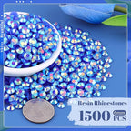 1500PCS 6mm Resin Jelly Rhinestones in Bulk, Bedazzling Flatback Crystals - Image 2
