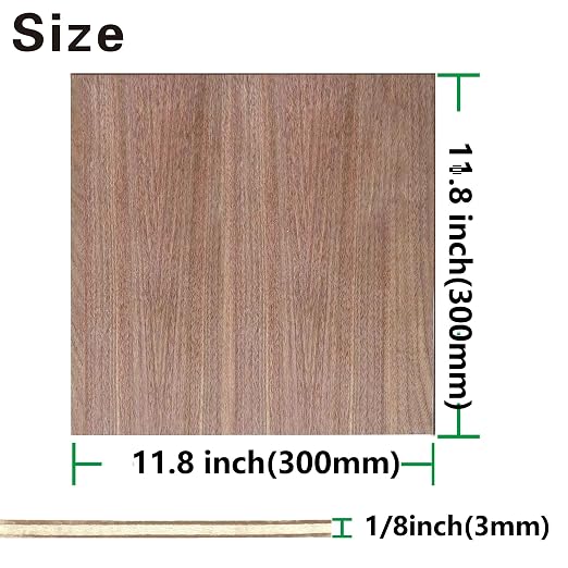 12 Pack Black Walnut Plywood Sheets 1/8", 11.8x11.8x1/8 inch Plywood Sheets - Image 2
