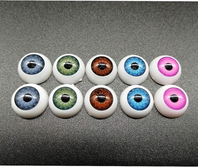 TIHOOD 100pcs/box 12mm Doll Eyeballs Half Round Acrylic Eyes - Image 3