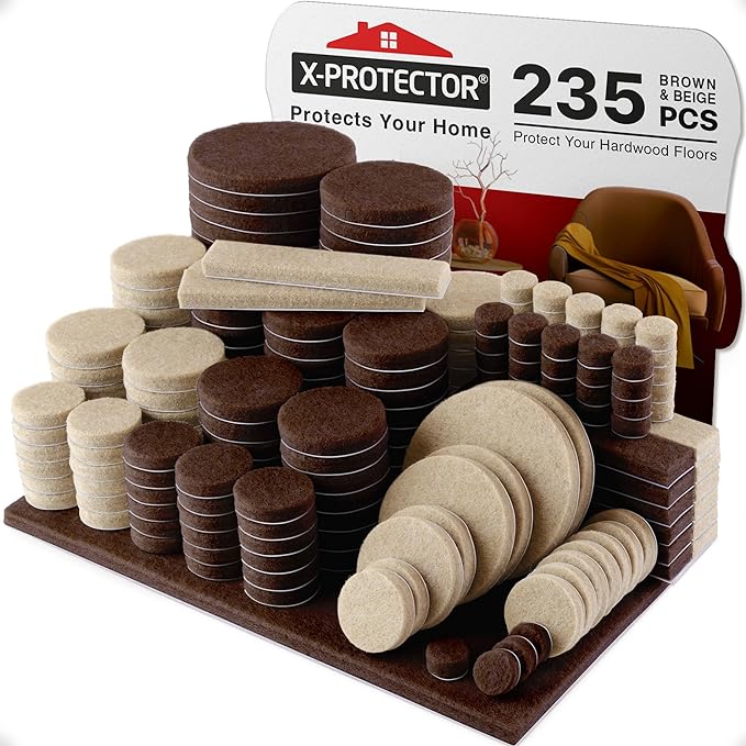 235 pcs Felt Furniture Pads Brown & Beige X-Protector! Huge Quantity of by X-Protector