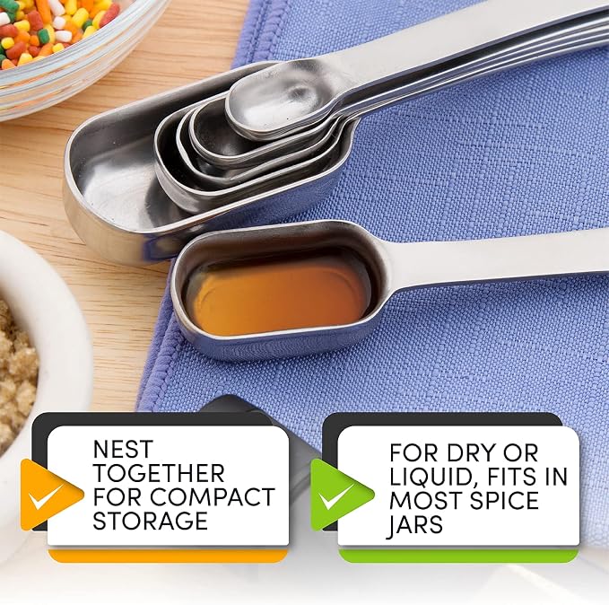 Spring Chef Nesting Stainless Steel Measuring Spoons Set of 7 - Image 5
