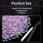 4000pcs 4mm Resin Rhinestones Bulk, Transparent Lavender Purple AB Flatback - Image 4