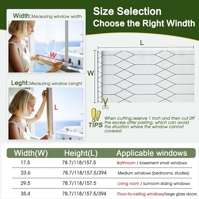 Windimiley Window Privacy Film Stained Glass Static Clings, Bathroom Frosted - Image 6