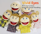 Family Hand Puppets for Kids, Includes Grandpa, Son - Image 3