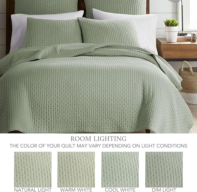 Levtex Home Cross Stitch Reversible Queen Bedspread Set - Image 4
