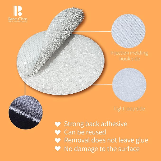 Self Adhesive Dots, Strong Adhesive 1400pcs 0.59" Diameter Sticky Back Nylon - Image 3