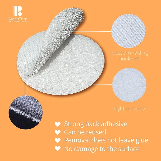 Self Adhesive Dots, Strong Adhesive 500PCS 0.59" Diameter Sticky Back Nylon Dots - Image 3