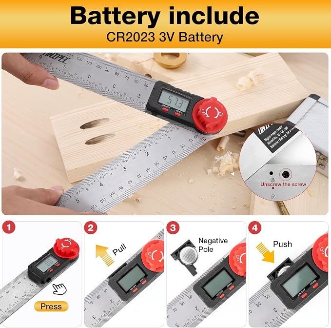Digital Angle Finder Protractor, Angle Finder Ruler, Stainless steel 7inch 200mm - Image 6
