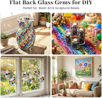 FUTUREPLUSX 1 LB Multicolored Flat Glass Marbles, Mixed Glass Beads Vase | - Image 6