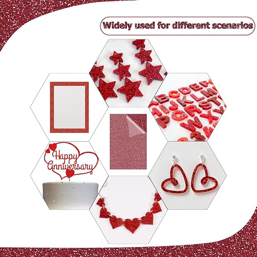 2 Pack 8'' x 12'' Glitter Red Acrylic Sheet, 3mm Thick Acrylic Plexiglass Boards - Image 6