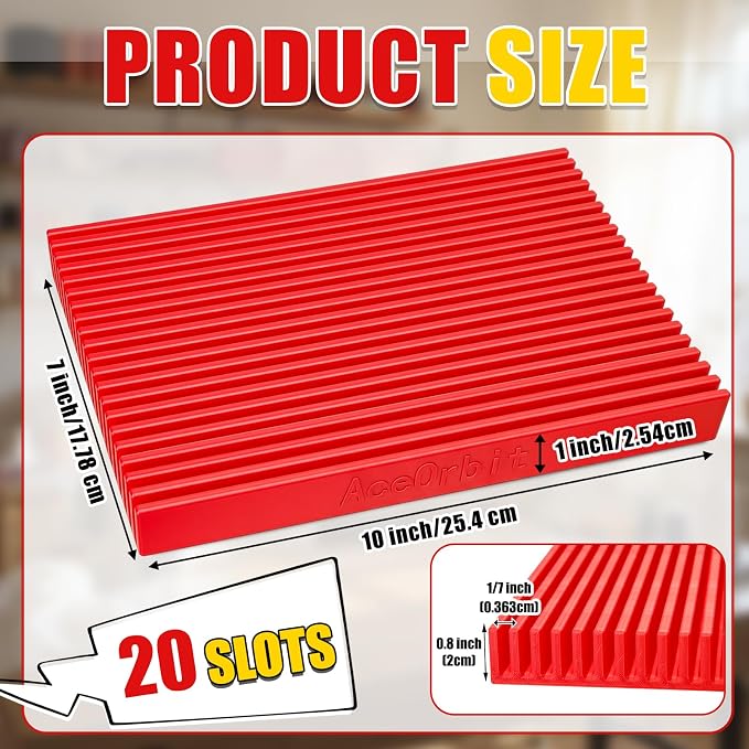 AceOrbit 10 Inch Large-Sized Quilting Rulers Holder, Desktop 20 Slot Ruler - Image 2