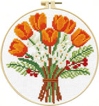 Zhenqing Orange Tulip Bouquet Cross Stitch Kit by ZhenqingHomeFlagship