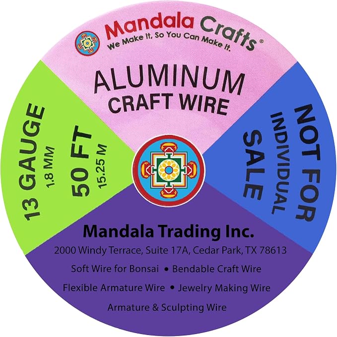 Mandala Crafts 13 GA Gray Copper Red Assorted Anodized Aluminum Craft Wire | - Image 3