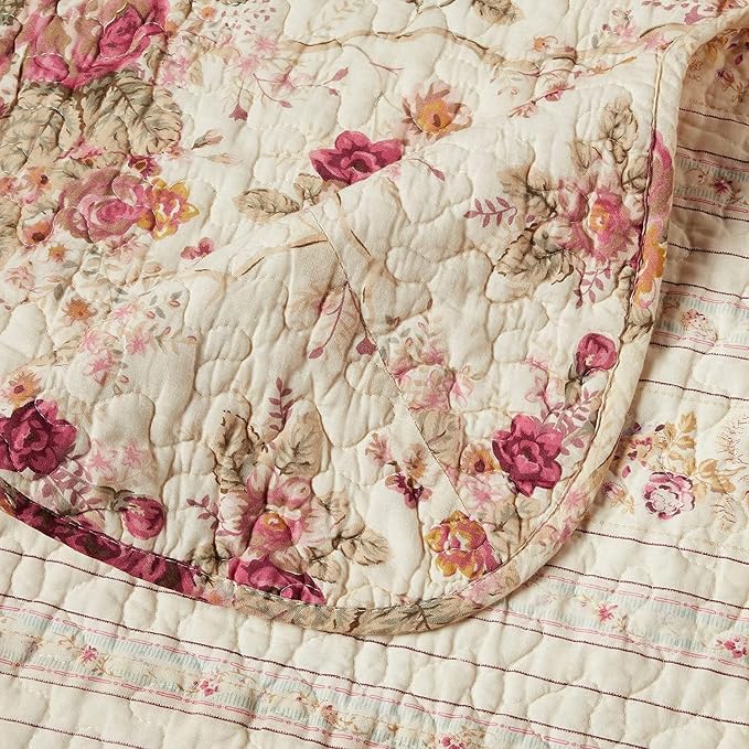 Greenland Home Antique Rose 100% Cotton Heirloom-Quality Quilt Set, 2-Piece - Image 5