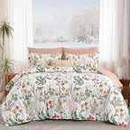 Yiran 7 Piece Floral Comforter Set Queen Size, Botanical Bed in a Bag - Image 8