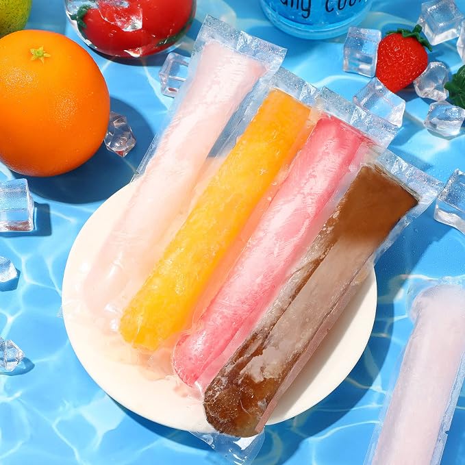 FEBSNOW 200 Pcs Disposable Ice Pop Bags Popsicle Molds - Image 3