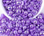 2000PCS AB Color Imitation Half Round Pearls Bead Loose Beads Gems, Mixed Sizes by UYTRDVG
