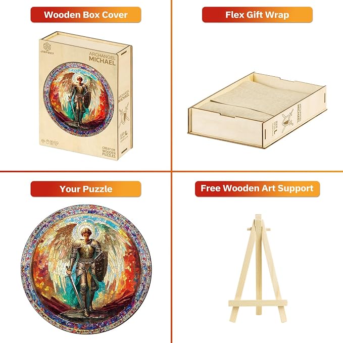 Jigfoxy Wooden Puzzles for Adults, Archangel Michael Wood Puzzles Adult - Image 5