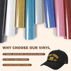 TUMIYA Black Glitter Heat Transfer Vinyl HTV Roll - Image 5