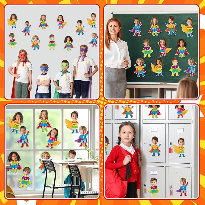 48Pcs Super Themed Cutouts Bulletin Board Decorations Hero Theme Paper Cut Outs - Image 6